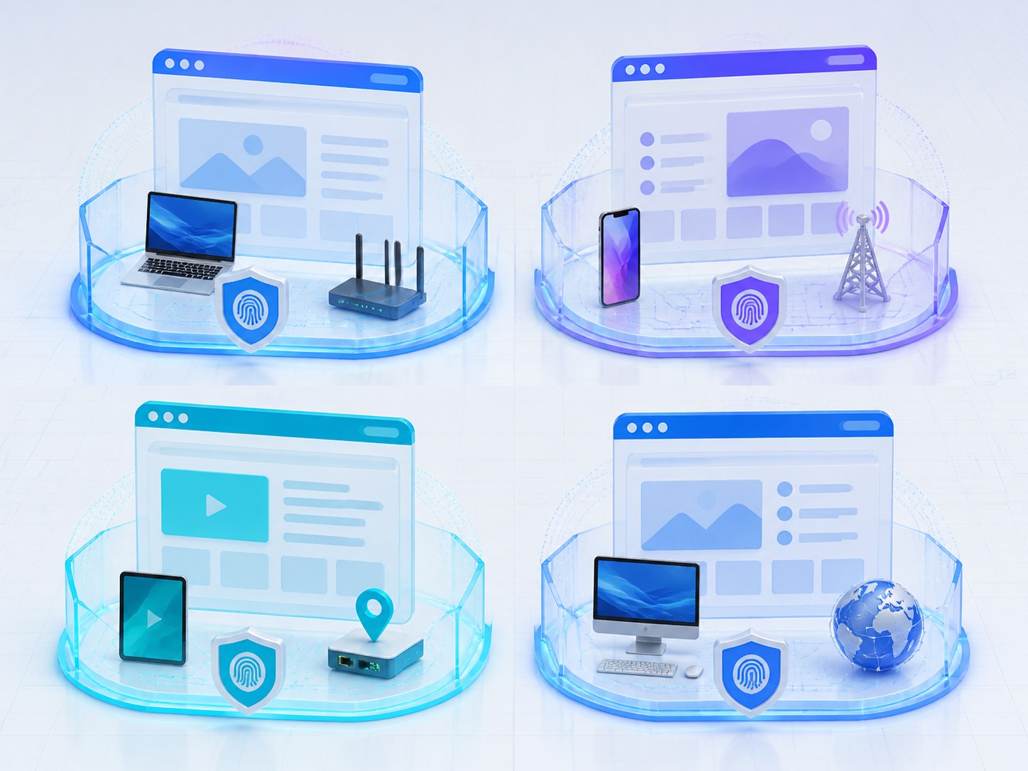 多个独立浏览器指纹环境隔离示意图